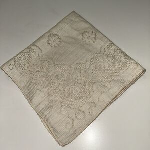 Vintage Cloth Napkin Flawed- heavy brown discoloration and‎ stained see pictures